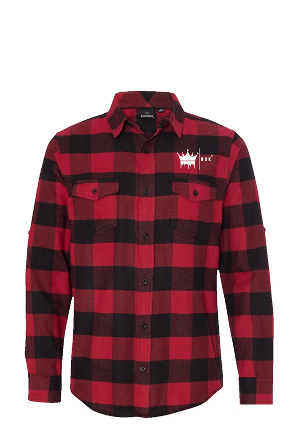 HOK Logo Long Sleeve Flannel Red And Black
