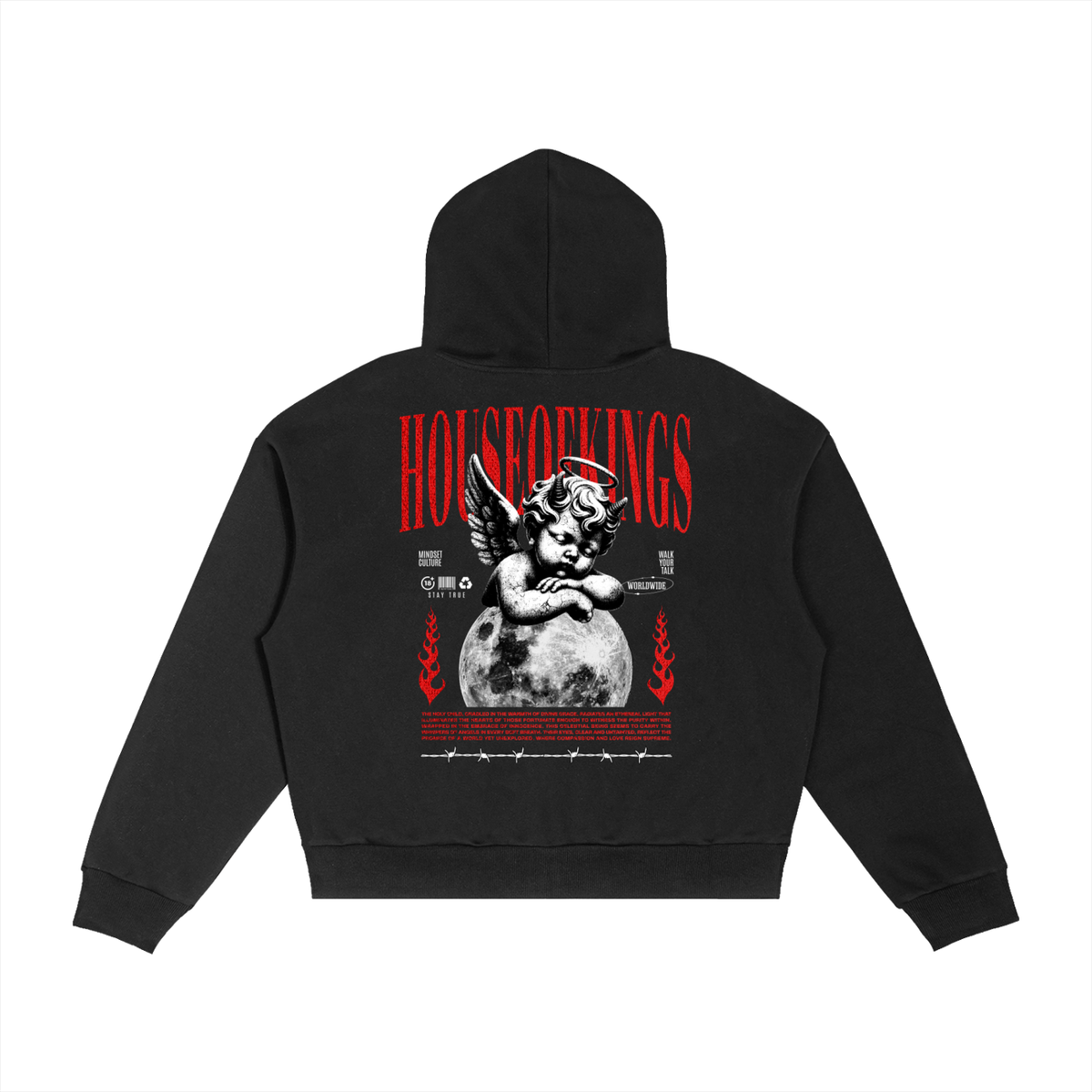 Contrast Plaid Boxy Zip Hoodie Zipper Hoodie House of Kings Co.