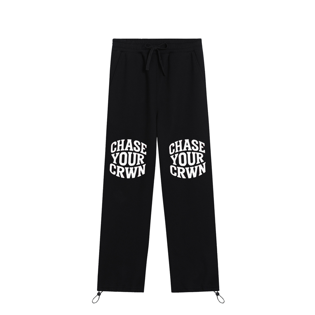 Essential Drawstring Straight-Leg Sweatpants Black ODMPOD
