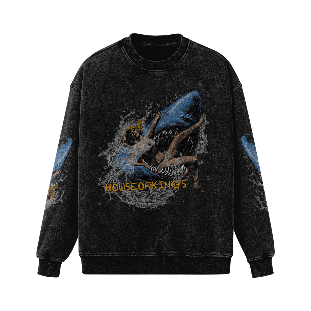 Divine Reflection Shark Heavyweight Crew Faded Black PODpartner