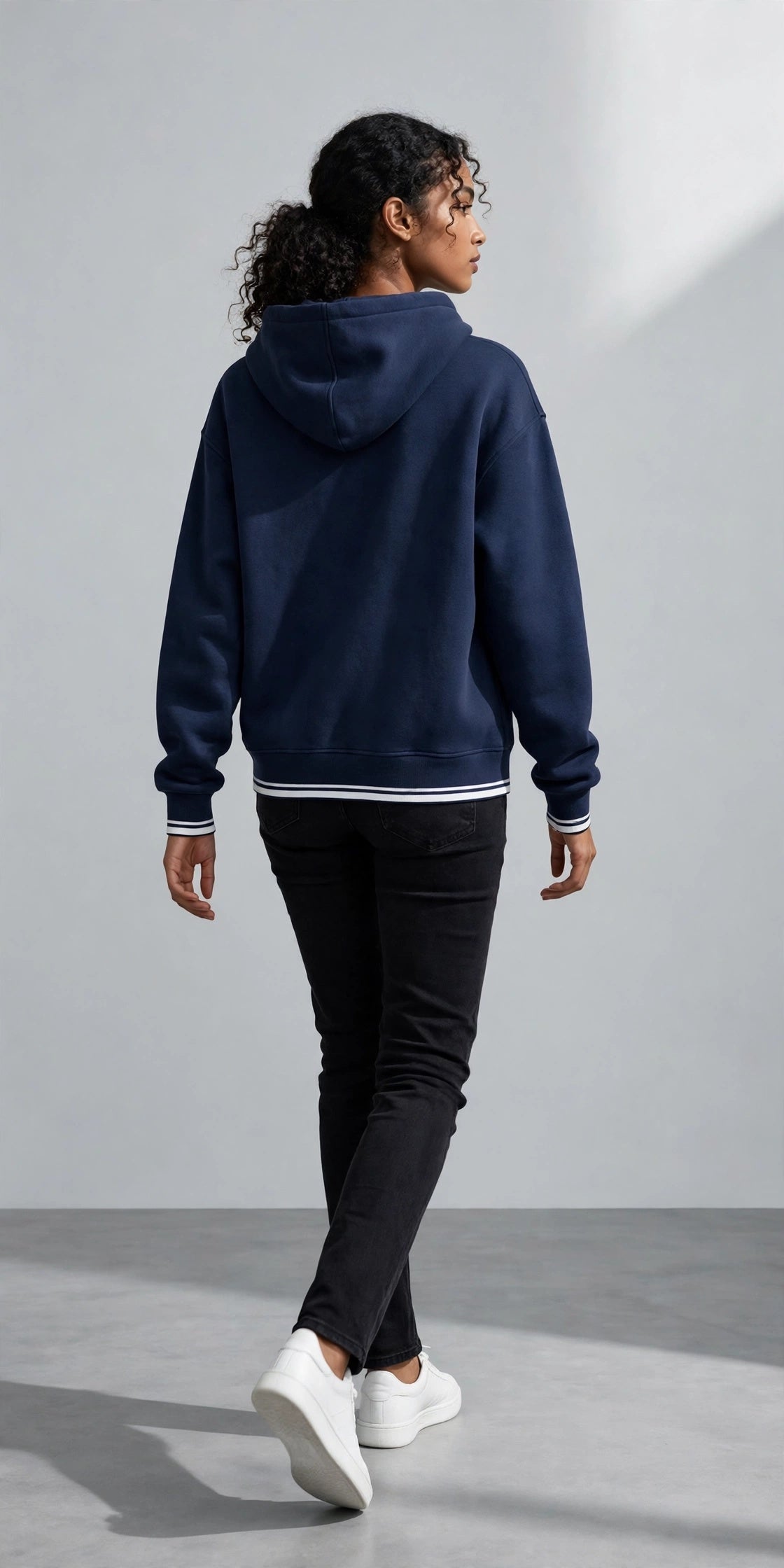 Unisex Oversized Color Block Fleece Hoodie