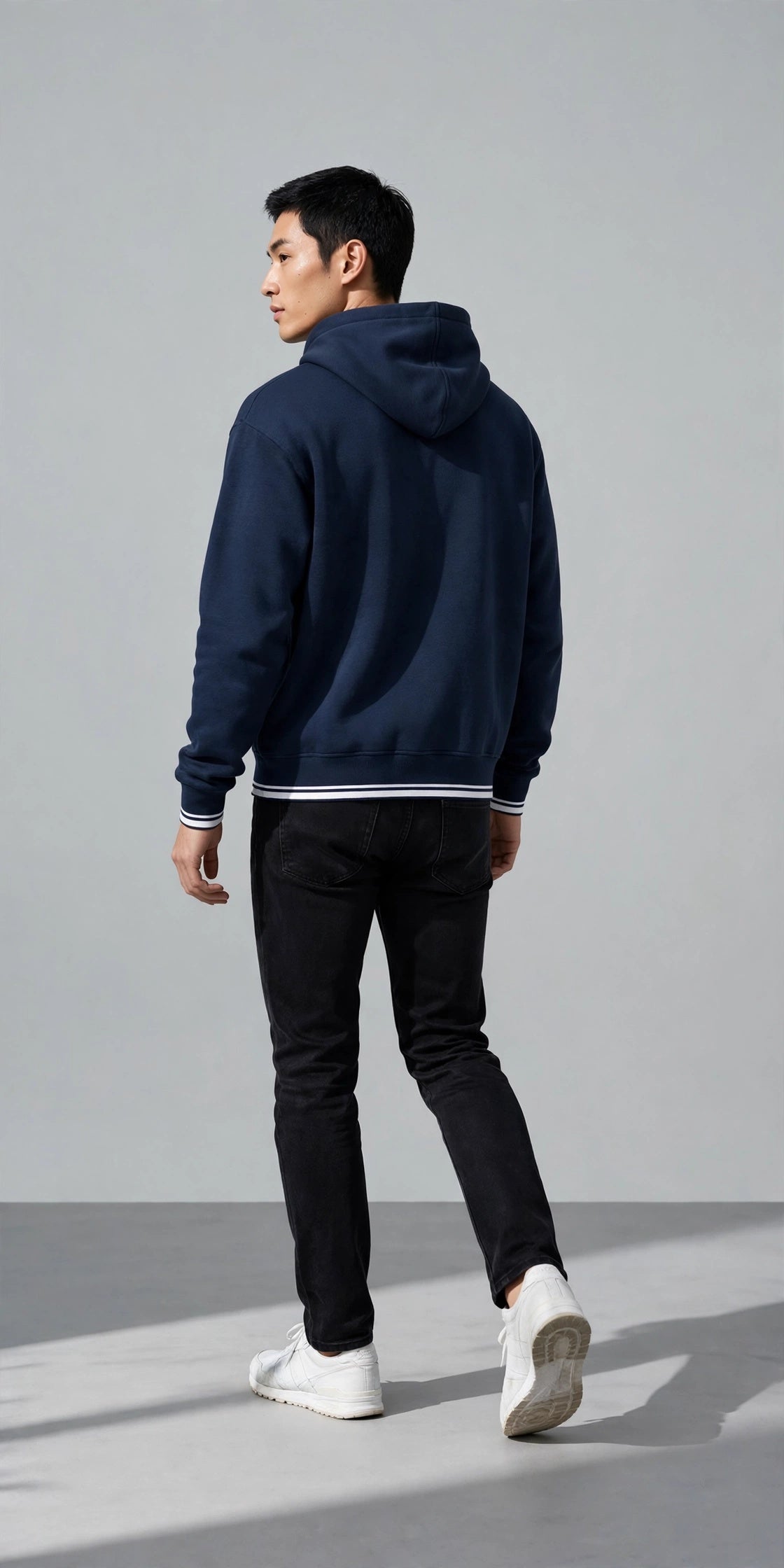 Unisex Oversized Color Block Fleece Hoodie