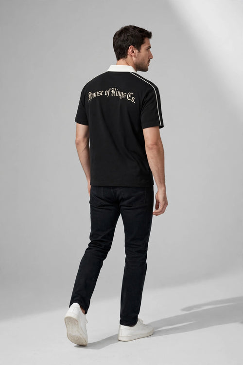 Contrast Collar Short-Sleeve Polo Shirt ODMPOD