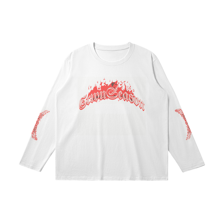 CRWNSEASON Fire Long Sleeve Shirt (Get One Size Bigger Runs Small)