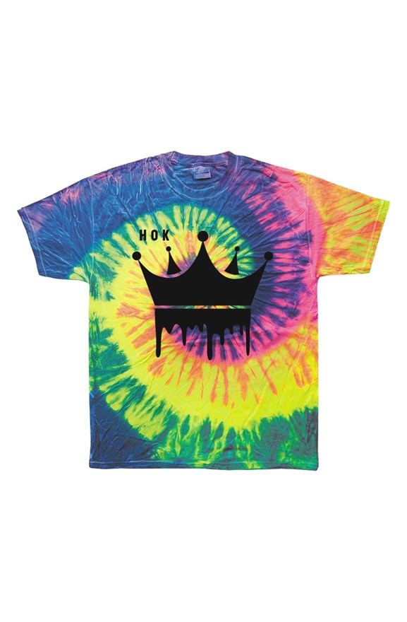 Tie Dye Neon Rainbow Adult Tee