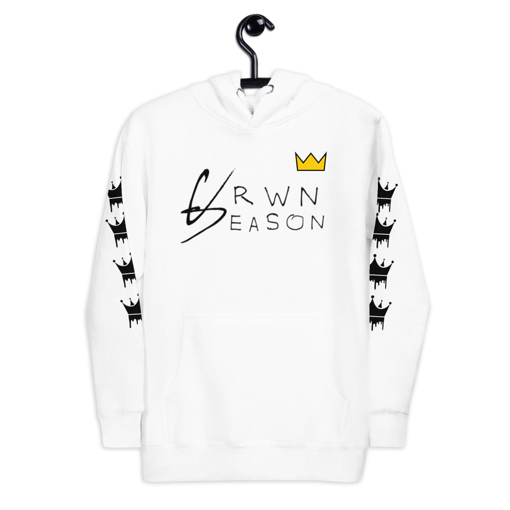 CRWNSEASON Premium Hoodie White Sweatshirt House of Kings Co.
